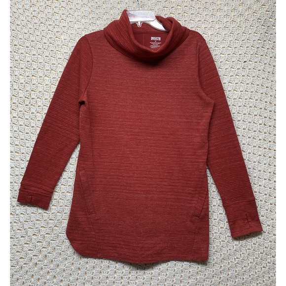 Duluth Trading Co Womens Plus Size M  Red Cotton Long Sleeve Turtleneck Top - Picture 1 of 9